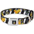 Load image into Gallery viewer, WALL-E Pose Full Color Black Seatbelt Buckle Collar - Wall-E Poses/Stripe Black/White