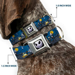 Jack Expression6 Full Color Seatbelt Buckle Collar - Nightmare Before Christmas Jack, Zombie Duck & Zero Cemetery Scene