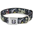 Load image into Gallery viewer, Jack Expression6 Full Color Seatbelt Buckle Collar - Nightmare Before Christmas 4-Character Group/Cemetery Scene