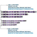 Jack Expression6 Full Color Seatbelt Buckle Collar - Jack Expressions/Ghosts in Cemetery Purples/Grays/White