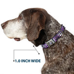 Jack Expression6 Full Color Seatbelt Buckle Collar - Jack Expressions/Ghosts in Cemetery Purples/Grays/White