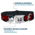 Load image into Gallery viewer, Jack Expression6 Full Color Seatbelt Buckle Collar - Nightmare Before Christmas 3-Jack Poses/Peeping Eyes Burgundy/Black/Yellow