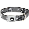 Load image into Gallery viewer, Jack Expression7 Full Color Seatbelt Buckle Collar - NBC Jack & Sally Cemetery Scene Gray/Black/White