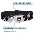 Load image into Gallery viewer, Jack Expressions/Bones Scattered Full Color Black/White Seatbelt Buckle Collar - Jack Expressions/Bones Scattered Black/White