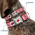 Load image into Gallery viewer, High School Musical East High School Wildcat Logo Full Color White/Red Seatbelt Buckle Collar - High School Musical East High School EHS Wildcats Logo/Stripe White/Red