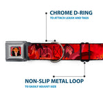 Scar Red Full Color Seatbelt Buckle Collar - Simba Scar Battle Scene Fiery Red