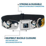 Dog House Full Color Black/Gray Seatbelt Buckle Collar - Disney Dogs 6-Dog Group Collage/Paws Gray/Black