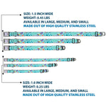 LUCA Logo Full Color Lavender/White Seatbelt Buckle Collar - Luca Isola del Mar Alberto Sea Monster School of Fish Collage