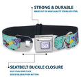 Load image into Gallery viewer, LUCA Logo Full Color Lavender/White Seatbelt Buckle Collar - Luca Isola del Mar Alberto Sea Monster School of Fish Collage