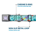 Load image into Gallery viewer, LUCA Logo Full Color Lavender/White Seatbelt Buckle Collar - Luca Isola del Mar Alberto Sea Monster School of Fish Collage