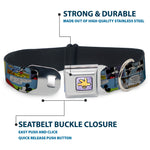 Mickey's Glove Purple Rays Full Color Seatbelt Buckle Collar - Mickey & Minnie Comic Strip