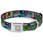 Mickey's Glove Purple Rays Full Color Seatbelt Buckle Collar - Mickey & Minnie Comic Strip