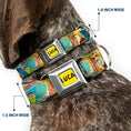 Load image into Gallery viewer, LUCA Logo Full Color Yellow/Black Seatbelt Buckle Collar - Luca The Piazza Poster Collage Stacked