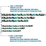 LUCA Logo Full Color Turquoise/Black Seatbelt Buckle Collar - Luca and Alberto Sea Monsters Underwater Silhouette Ombre/Black