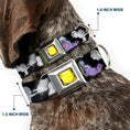 Load image into Gallery viewer, Princess Gem CLOSE-UP Full Color Yellow Seatbelt Buckle Collar - Villains Hexing Princess' Scenes Color/Black/White