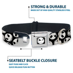 Jack Expression9 Full Color Seatbelt Buckle Collar - NBC Jack Expressions Scattered Black/White