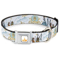 Load image into Gallery viewer, Disney Princess Crown Full Color Golds Seatbelt Buckle Collar - Cinderella Pumpkin Coach and Mice Pose with Script White/Blues