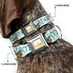 Disney Princess Crown Full Color Golds Seatbelt Buckle Collar - Brave Merida Castle and Three Bear Brothers Pose with Script Greens