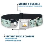 Disney Princess Crown Full Color Golds Seatbelt Buckle Collar - Brave Merida Castle and Three Bear Brothers Pose with Script Greens