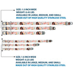 Disney Princess Crown Full Color Golds Seatbelt Buckle Collar - Moana with Pua and Hei Hei Sail Pose with Script and Flowers Beige/Orange