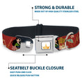 Load image into Gallery viewer, Disney Princess Crown Full Color Golds Seatbelt Buckle Collar - Mulan Gazebo Pose with Flowers and Script Red/Golds