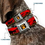 Lion King Paw Full Color Black Gold Seatbelt Buckle Collar - Mufasa & Simba JUST CAN'T WAIT TO BE KING/Family Silhouette