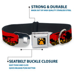 Lion King Paw Full Color Black Gold Seatbelt Buckle Collar - Mufasa & Simba JUST CAN'T WAIT TO BE KING/Family Silhouette