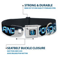 Load image into Gallery viewer, Space Ranger SR Logo Full Color Black/Blue Seatbelt Buckle Collar - Buzz Poses/Stars TO INFINITY AND BEYOND Black/Blues