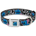 Load image into Gallery viewer, Stitch Face CLOSE-UP Full Color Seatbelt Buckle Collar - Stitch Poses/Mini Scrump Scattered