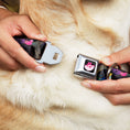 Load image into Gallery viewer, Cheshire Cat Face Full Color Black Seatbelt Buckle Collar - Alice & the Cheshire Cat Scenes
