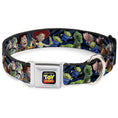 Load image into Gallery viewer, TOY STORY Logo Full Color Black Seatbelt Buckle Collar - Toy Story Characters Running2 Denim Rays