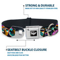 Load image into Gallery viewer, Lightyear Star Command Wings Logo Full Color Black/White Seatbelt Buckle Collar - Lightyear Mission Patches Collage Black/Multi Color