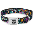 Load image into Gallery viewer, Lightyear Star Command Wings Logo Full Color Black/White Seatbelt Buckle Collar - Lightyear Mission Patches Collage Black/Multi Color