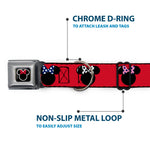 Minnie Mouse Outline Full Color Black White Red Polka Dot Seatbelt Buckle Collar - Minnie Mouse Silhouette Red/Black/Polka Dot