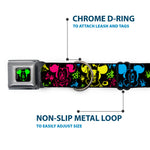 Mickey Mouse Expression1 Full Color Black/Neon Green Seatbelt Buckle Collar - Mickey Expressions/Paint Splatter Black/Multi Neon