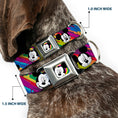 Load image into Gallery viewer, Mickey Mouse Winking CLOSE-UP Full Color Multi Color Black White Seatbelt Buckle Collar - Mickey Mouse Expressions Multi Color White/Black