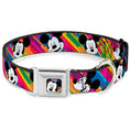 Load image into Gallery viewer, Mickey Mouse Winking CLOSE-UP Full Color Multi Color Black White Seatbelt Buckle Collar - Mickey Mouse Expressions Multi Color White/Black