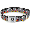 Load image into Gallery viewer, Mickey Mouse w Glasses Full Color Gray Seatbelt Buckle Collar - Mickey Mouse w/Glasses Poses Gray