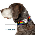 Load image into Gallery viewer, DISNEY Mickey Mouse Pride Ears Icon Full Color White/Multi Color Seatbelt Buckle Collar - Mickey Mouse Ears Icon Rainbow Pride Flag