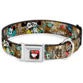 Load image into Gallery viewer, Mickey & Minnie Kiss Heart Full Color Gray Seatbelt Buckle Collar - Mickey & Minnie Croissant de Triomphe Scenes