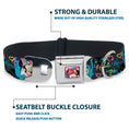 Load image into Gallery viewer, Minnie Mouse Winking CLOSE-UP Full Color Multi Color Seatbelt Buckle Collar - Minnie Mouse Hoody & Headphone Poses Gray/Multi Color