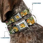 Bambi Face CLOSE-UP Full Color Gray Seatbelt Buckle Collar - Bambi & Friends Scene