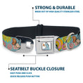Load image into Gallery viewer, Winnie the Pooh Eeyore Butterfly Pose Full Color White Seatbelt Buckle Collar - Winnie the Pooh Eeyore Butterfly Pose Floral Collage Blue/Pinks/Yellows