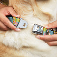 Load image into Gallery viewer, Winnie the Pooh Eeyore Butterfly Pose Full Color White Seatbelt Buckle Collar - Winnie the Pooh Eeyore Butterfly Pose Floral Collage Blue/Pinks/Yellows