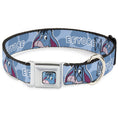 Load image into Gallery viewer, Winnie the Pooh Eeyore Expression Close-Up Blue Seatbelt Buckle Collar - Winnie the Pooh Eeyore Text and Expression Close-Up Dot Blues
