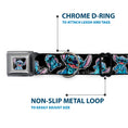 Load image into Gallery viewer, Stitch Face Sketch CLOSE-UP Full Color Black Seatbelt Buckle Collar - Stitch Poses/Hibiscus Sketch Black/Gray/Blue