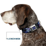 Space Ranger Logo Outline Full Color Blue/White Seatbelt Buckle Collar - Buzz Lightyear Poses Galaxy Blues