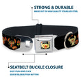 Load image into Gallery viewer, Lilo and Stitch Holiday Halloween Stitch Mummy Face Full Color Black Seatbelt Buckle Collar - Lilo and Stitch Halloween Stitch Dress Up Poses Black