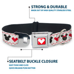 Disney Holiday Mickey and Minnie Mouse Heart Sweater Stitch Full Color Reds Seatbelt Buckle Collar - Disney Holiday Mickey and Minnie Mouse Heart Sweater Stitch White/Red/Black