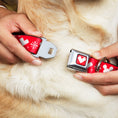 Load image into Gallery viewer, Disney Holiday Mickey Mouse Heart Sweater Stitch Full Color Red/White Seatbelt Buckle Collar - Disney Holiday Mickey Mouse Heart Sweater Stitch Red/White